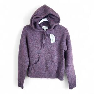 Y2K Vtg Deadstock Purple Boucle Wool Blend Hoodie SMALL Whimsy Fairy Grunge 00s